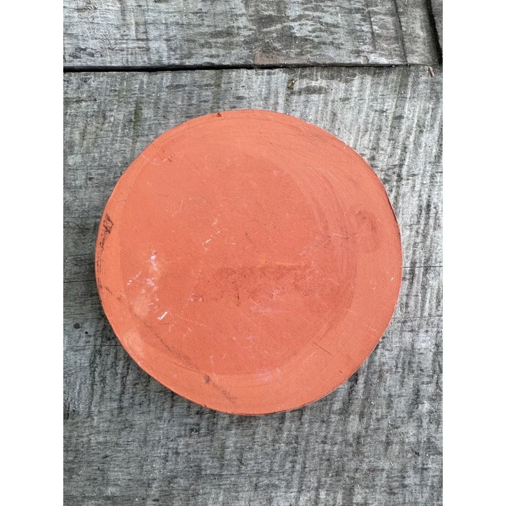 Vintage Terracotta Sun Face Coaster Small Clay Trinket Dish Celestial Decor 4.5
